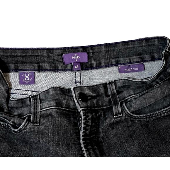 NYDJ-Not Your Daughter's Jeans Faux Leather‎ Pocket Accents Bootcut Black SZ 6P - Picture 2 of 12